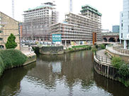 The canal joins with the Aire & Calder Navigation in Leeds