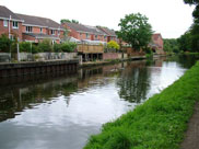 Modern housing on the canal bank