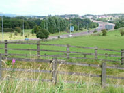 The M65 motorway in the distance