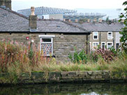 Turf Moor in the background, home of Burnley F.C.