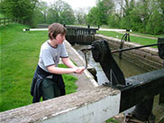 Thomas using a lock key