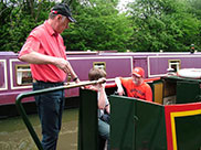 Time to steer the boat into the locks