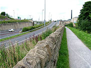 Approaching Bingley alongside a busy main road