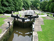 Looking down from the top of the Bingley Five Rise