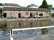 A cafe at the top of Bingley Five Rise, we called in for a drink