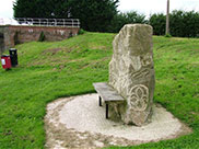 A stone sculpture at Halsall Warehouse bridge