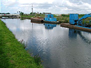 Maintenance boats at Coxhead's swing bridge