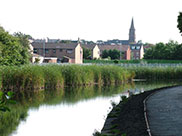 The canal winds its way through Bootle