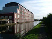 Old, restored canalside building