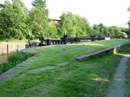 Lock 66 at the side of the Kirkless Hall pub