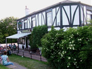 The Kirkless Hall pub on the canal bank