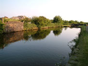 Old railway bridge that once spanned the canal