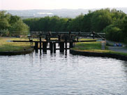 Looking towards Wigan, view obscured by trees