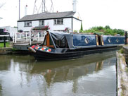 A barge passes Spencer's swing bridge