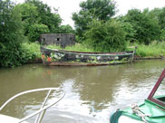 An old boat rotting away