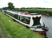 Traditional canal barge with flowers