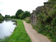 Remains of an old railway bridge