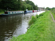 Narrow boats moored at Riley Green