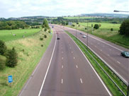 View east from the M65 motorway viaduct