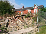 Rubble close to Greenbank bridge