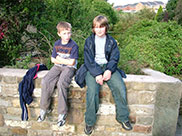 Dan and Thomas have a breather at Whalley Road bridge