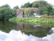 Dismantled railway bridge at Church